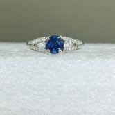  Fine Color Montana Sapphire Diamond 14 Karat Ring 