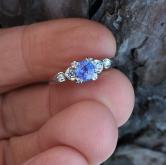 Vintage Estate Platinum Lilac Sapphire Diamond Ring