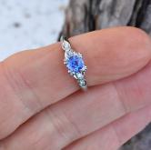 Vintage Estate Platinum Lilac Sapphire Diamond Ring