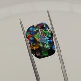Unique Melted Dichroic Glass Freeform Cabochon
