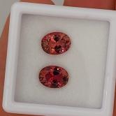 Rich Orangy Pink  Tourmaline Pair Nigeria 2.41 Carats 