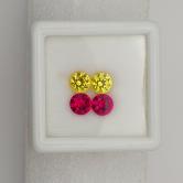 7 mm Matched Pair Lab Grown Ruby Yellow Sapphire Corrundum 