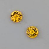 Exceptional Matching Pair Bright Yellow Montana Sapphire