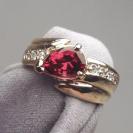 Beautiful Purple Pink Tourmaline Diamond 14 kt Ring 